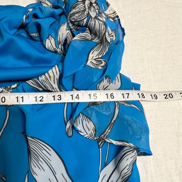 Taylor Small Blue Floral Ruffle Maxi Dress Tiered Boho Spring Summer Lined - Picture 7 of 10